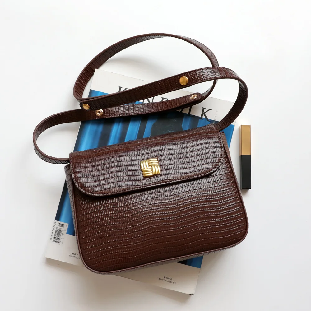 

Lizard Pattern Crossbody Bags For Women Genuine Leather Ladies Shoulder Bag 2021New Vintage Luxury Designer Messenger Bags Totes