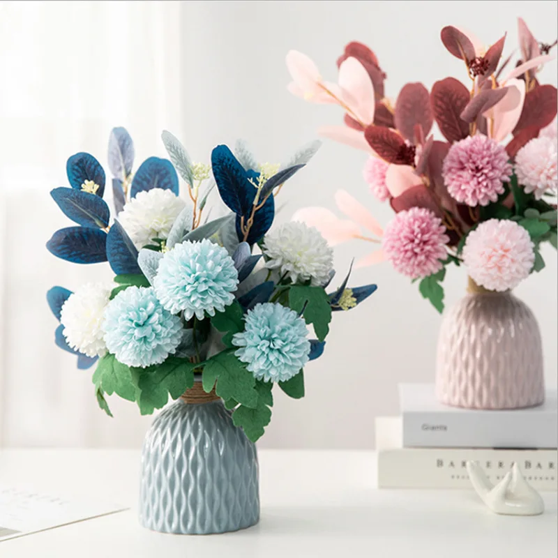 

Party Creativity Fake Plants Bouquet Room Decor Artificial Plants Wedding Decoration Table Ceramics Vase Decoration Home Decor