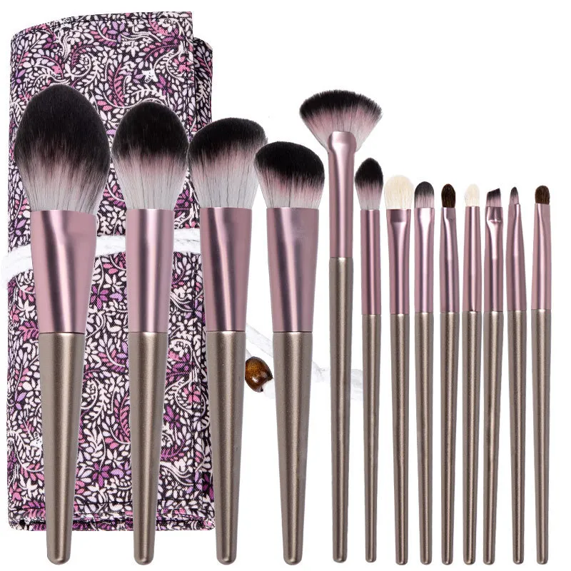 

9/13PCS SET Design Makeup Brushes set With Flower Bag Wooden Handle Beauty Cosmetic Foundation Powder Blush Make Up Brush Tool