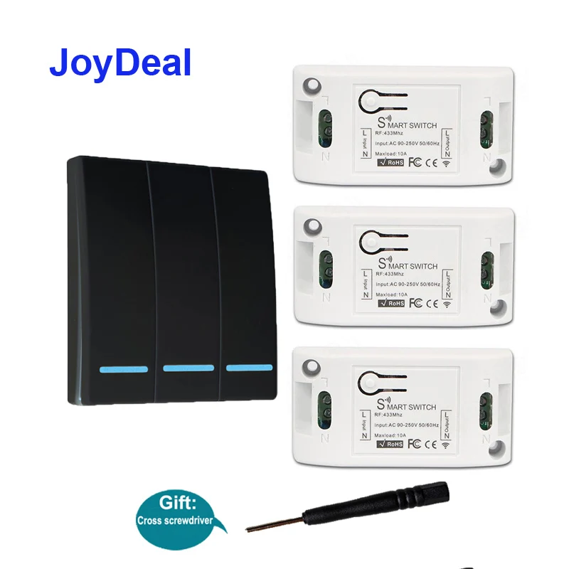 

Настенный выключатель JoyDeal, беспроводной, RF 86, светодиодный светильник, 120 В, 220 В перем. Тока