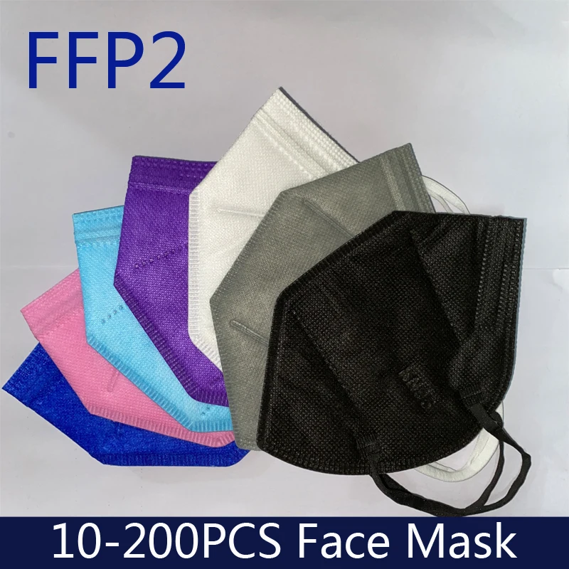 10-100 штук ffp2 CE маска fpp2 одобренный kn95 Mascarillas маски Kn95 сертифицированные Черные Рот