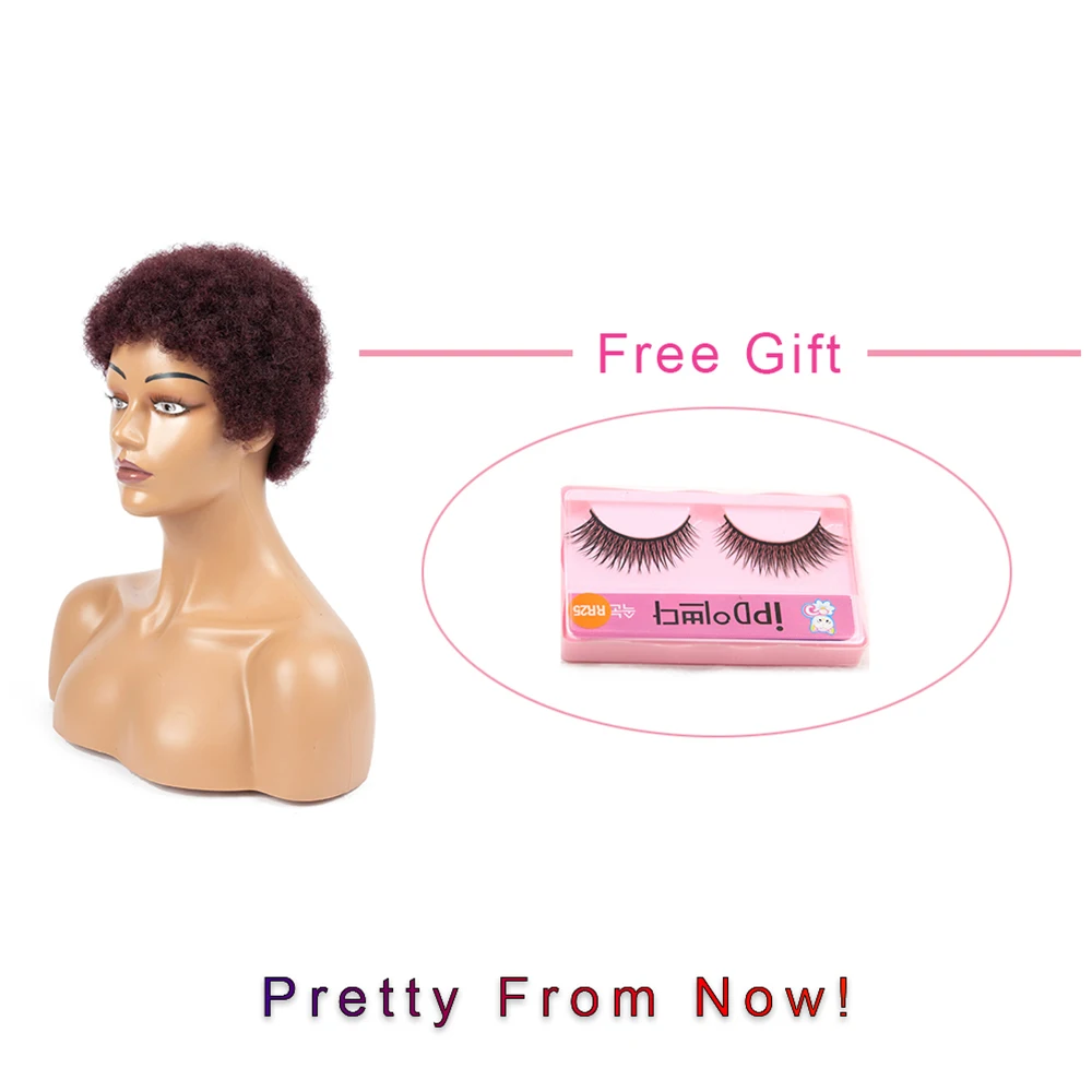 

Afro Kinky Curly Wigs Short Cut Wig 100% Brazilian Remy Curly Hair Wig For Black Women Machine Wigs Short Pixie Cut Wig
