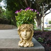 resin imitation character plant succulent flower pot creative resin goddess flower arrangement home decoration resin crafts