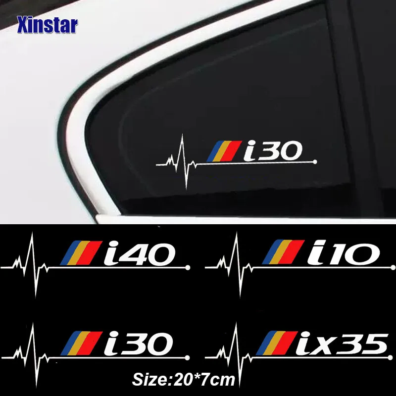 Наклейка на окна автомобиля 2 шт. для Hyundai I10 I20 I30 I40 Ix35 TUCSON Elantra SONATA GENESIS SOLARIS VEOSTER TRITON