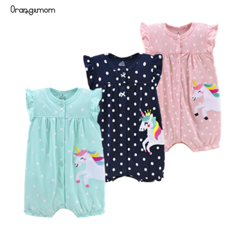 Orangemom/брендовые летние детские комбинезоны с короткими рукавами Одежда для