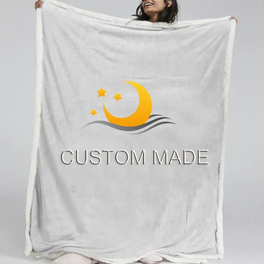 Blessliving Custom Made Blanket for Bed Print on Demand Sherpa Fleece POD Customized Plush Bedspread DIY Mantas Dropship | Дом и сад