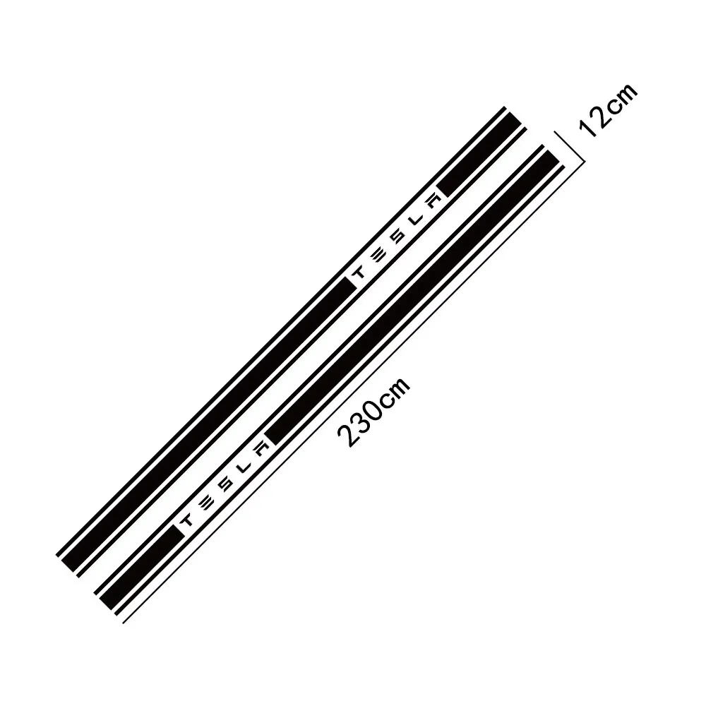 

2PCS Car Decals Door Side Skirt Trim Stickers For Tesla Model 3 S X P100D Graphic Vinyl Film Auto Body Decor Wraps Accessories