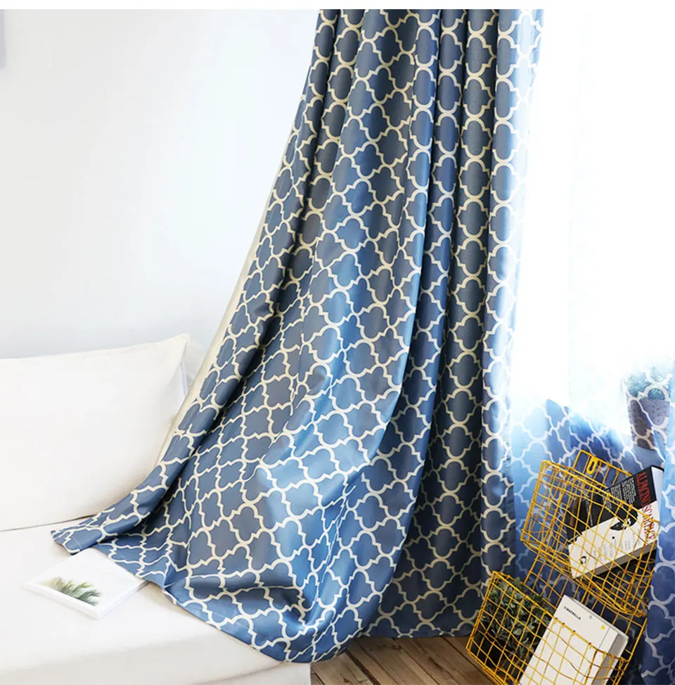 Затемняющие шторы с американским принтом для гостиной геометрические занавески