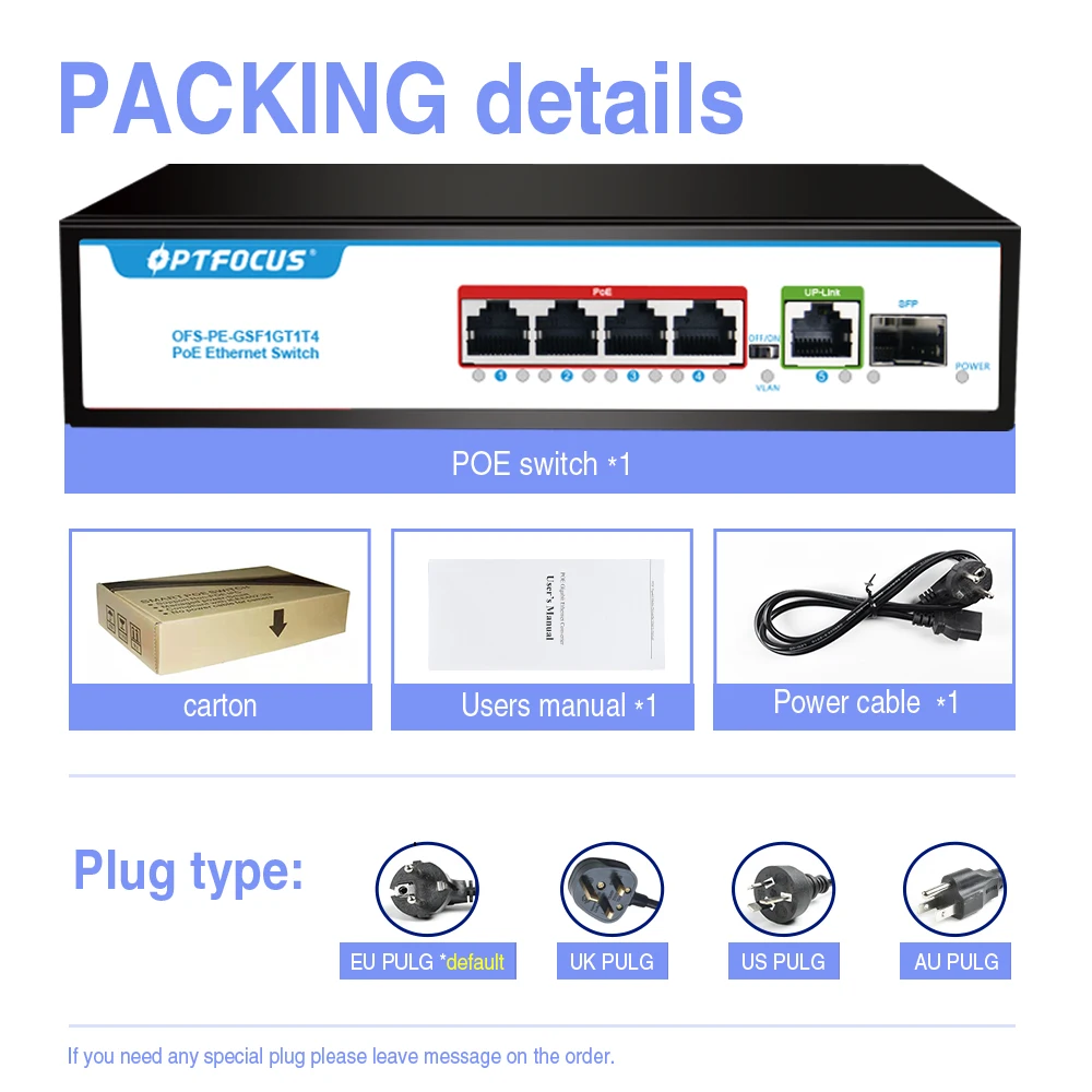 free shipping POE Switch SFP 4*POE+1*RJ45+1*SFP switch gigabit high quality switch fibra