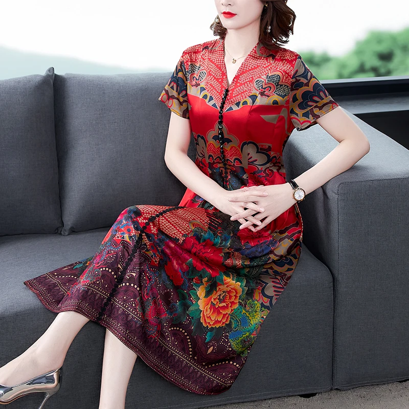 2020 новое летнее платье для женщин длинное из искусственного шелка с короткими