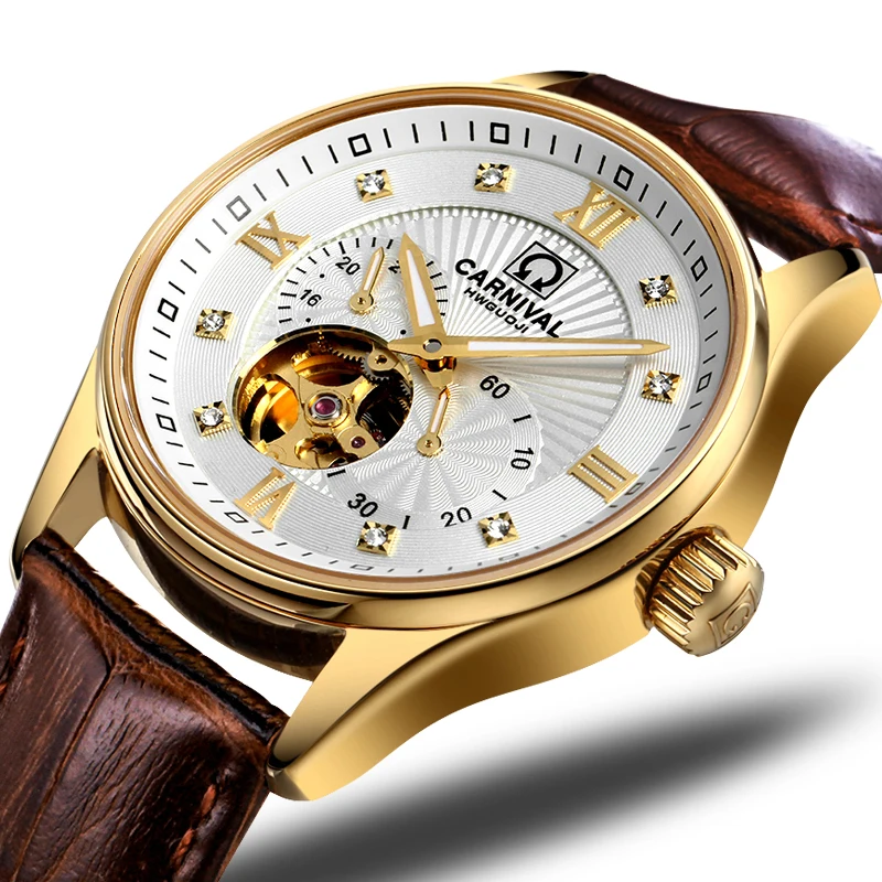

Japan MIYOTA Automatic Movement Watch Men Switzerland Carnival Brand Luxury Men Watches Sapphire hombre relogio clock C7612-5