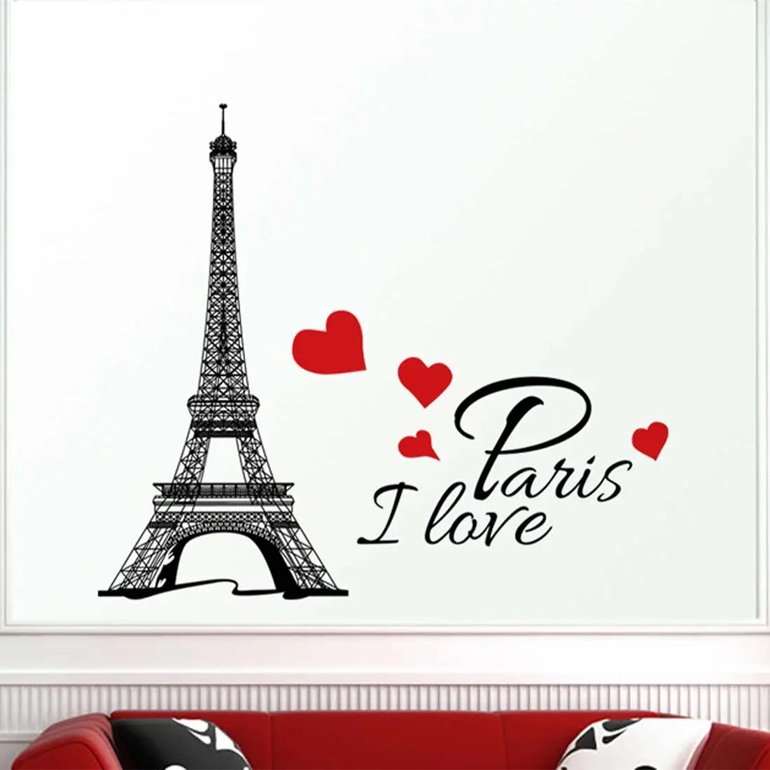 Художественная Наклейка на стену I Love Paris Garden птицы ветках мотивационные