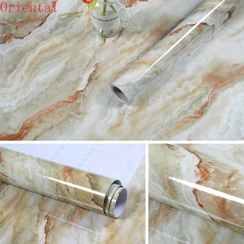

3M/5M/10M Kitchen Marble Contact Paper PVC Wall Stickers Marble Countertop Stickers Bathroom Self Adhesive Waterproof Wallpaper