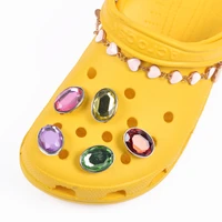 new metal rhinestone blinged croc shoes charms colorful heart stone decorations queen bow love bracelet necklace accessories