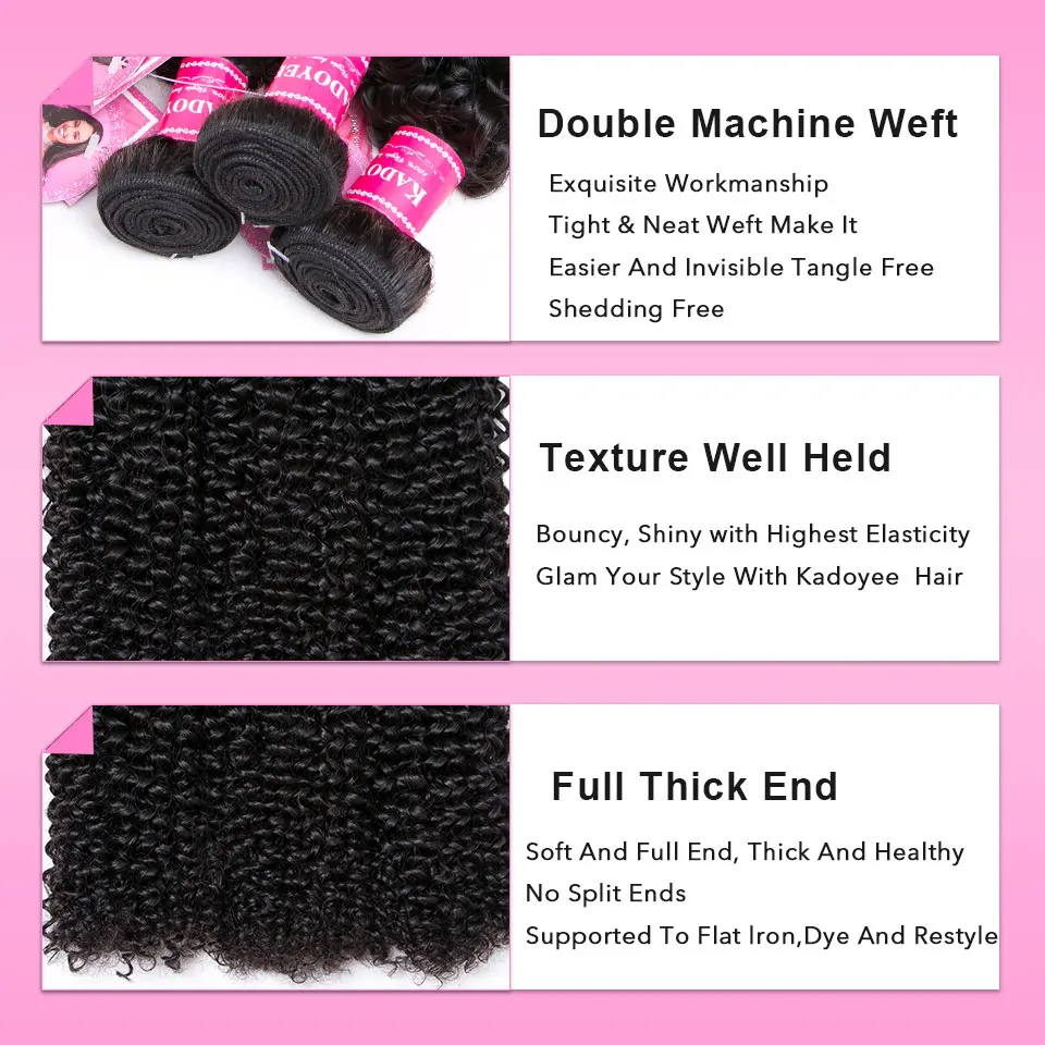 Kinky Curly Bundles With 13x4 Frontal Remy Human Hair 3Bundles With Closure H Brazilian Hair Weave Bundle Extension With Closure