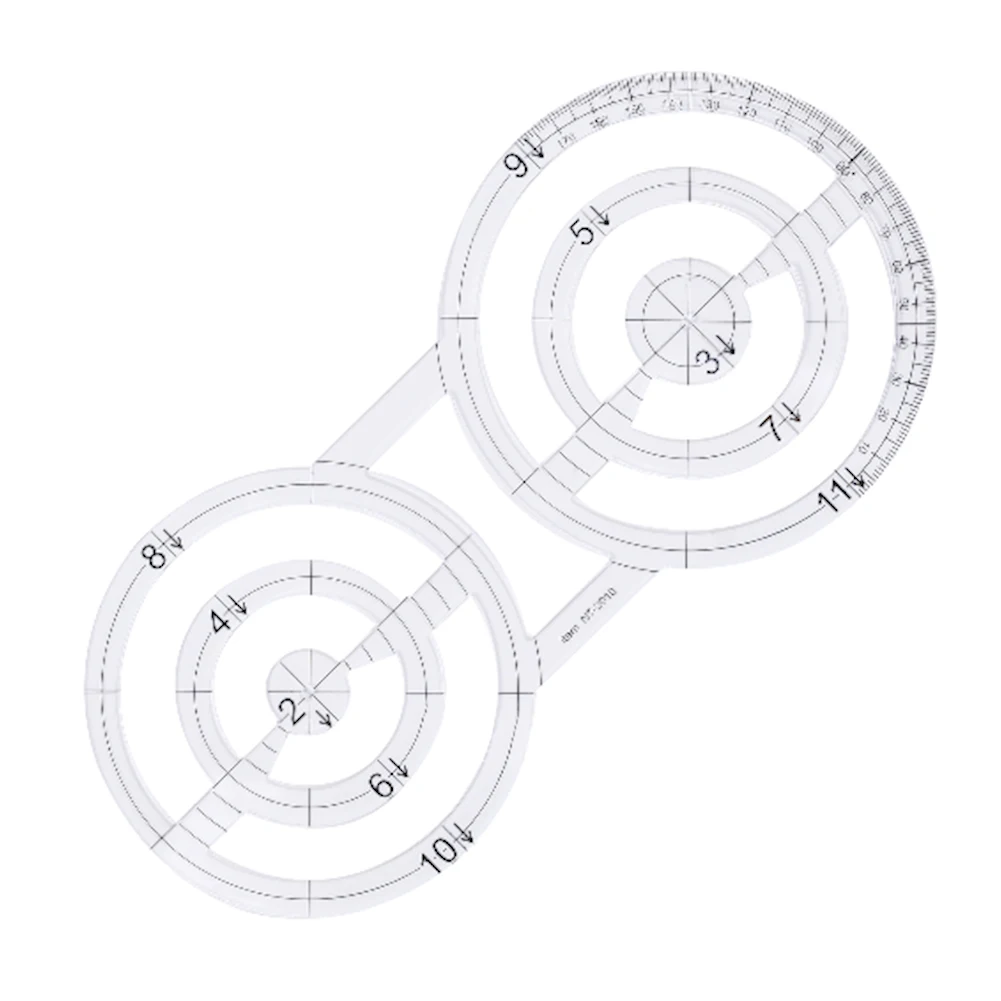 

DIY Patchwork Craft Template Acrylic Tailor Measuring Tool Thick Portable Making Clothing Accurate Sewing Ruler Double Circle