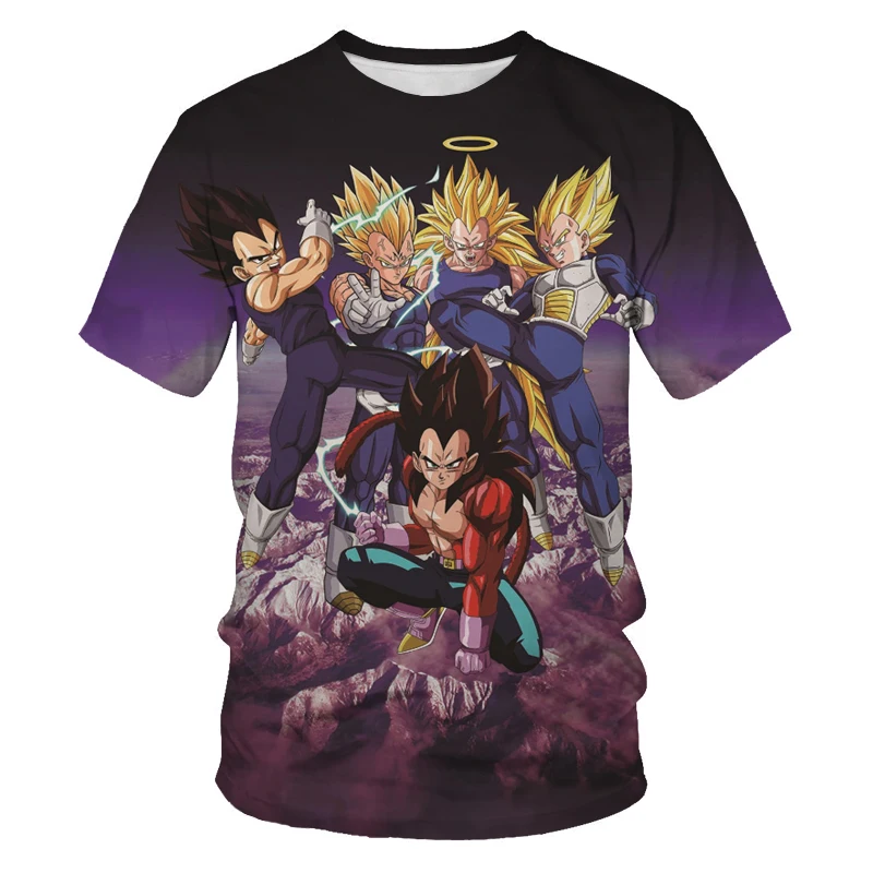 

2021 Summer Fashion New Super Luminous Dragon Ball 3D Printing Pattern Men's Short Sleeve Trend Casual T-Shirt Apparel