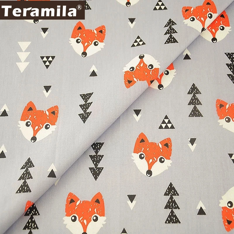 Teramila серая ткань Tecido материал животные Стиль квилтинг саржа DIY рукоделие 100%