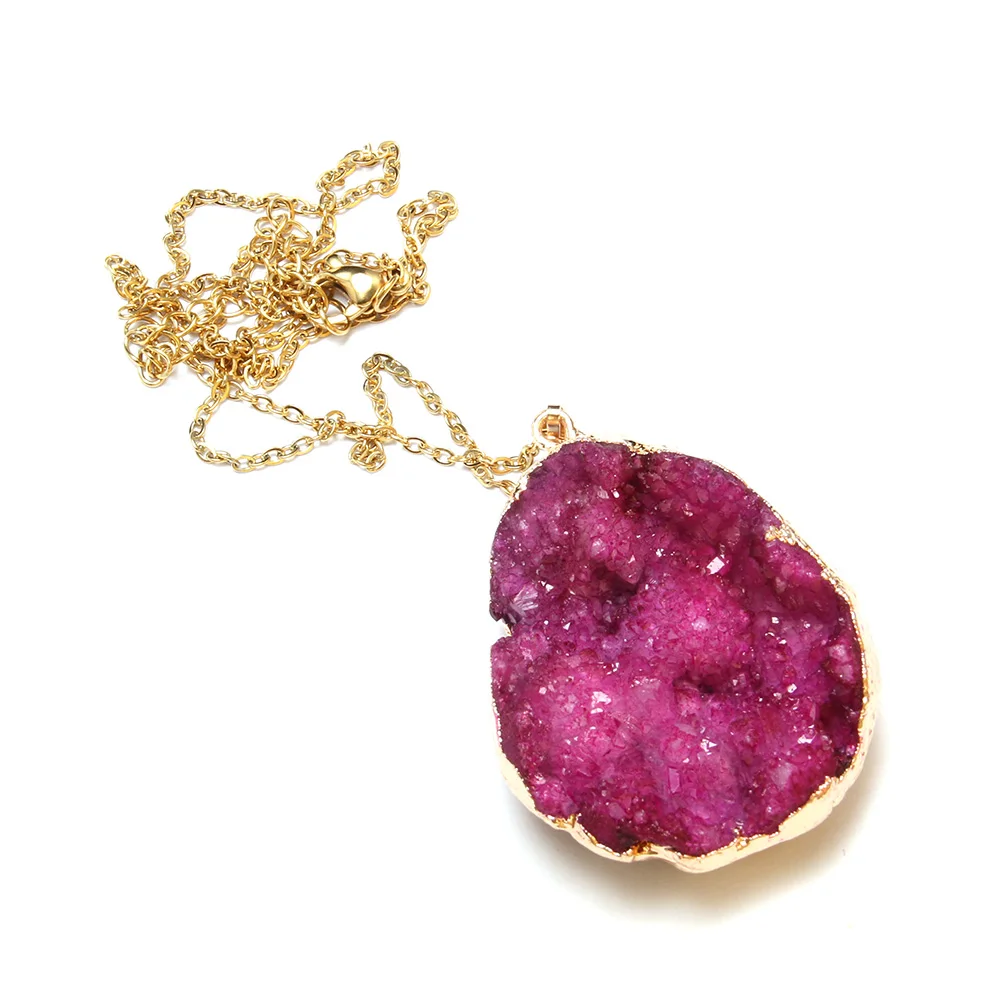 

Exquisite Necklace Irregular Drop-Shaped Agate Pendant Necklace for Women Men Party Wedding Birthday Jewelry Gift 30x40-35x45mm