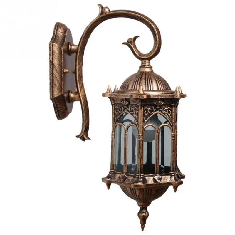

Yard Bronze Antique Wall Light Villa Outdoor Garden Loft Exterior Fixture Waterproof Clear Glass Lantern Sconces Home Decoration