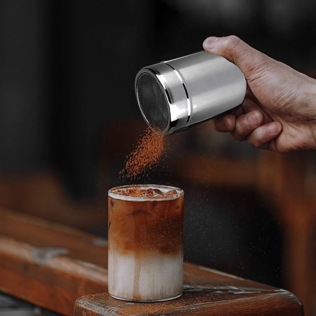 

Stainless steel powder spreader Spice jar with lid Fancy coffee powder spice bottle, powder tube, pepper shaker, seasoning jar