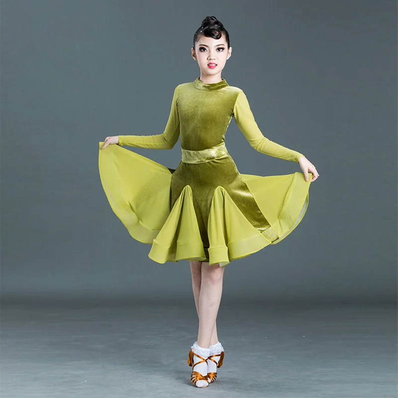 Платье для латиноамериканских танцев девочек платье бальных Румба Самба