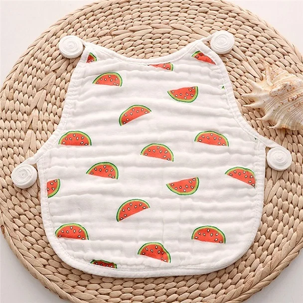 watermelon 1 шт. детские нагрудники фартук милый муслин мультфильм U Тип 29*27 см восьмислойный хлопок марля Слюнявчики Одежда для младенцев забота о кормлении - Цвет: watermelon