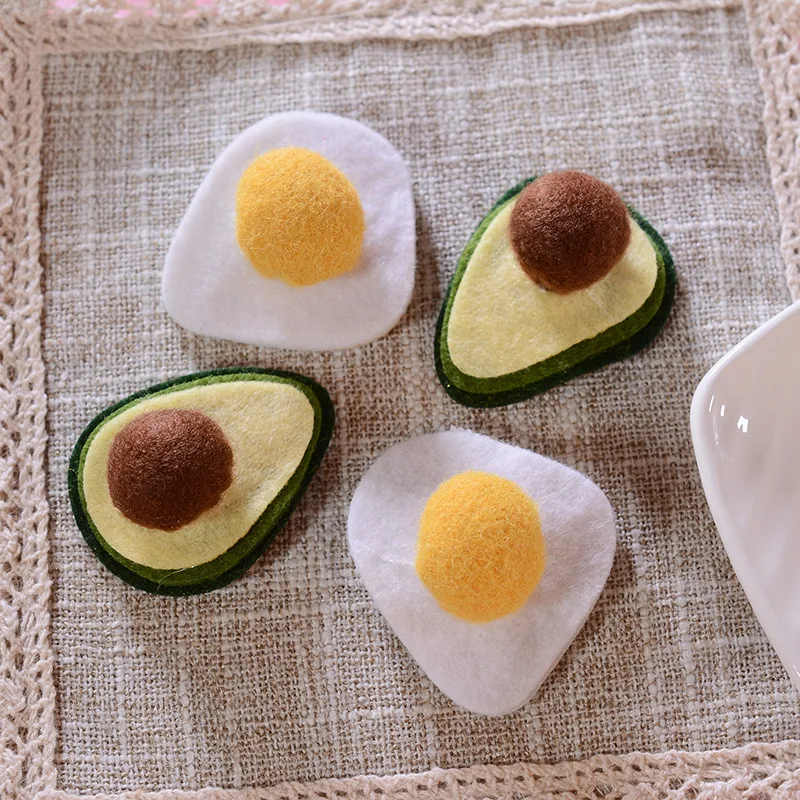 Модная детская войлочная ткань авокадо/яйцо заколки для волос милые девочек Дети