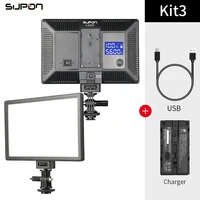 supon l122t bi color led 3300k 5600k ultra thin lcd dimmable studio video lamp panel for tik tok dv camcordernp f550 battery