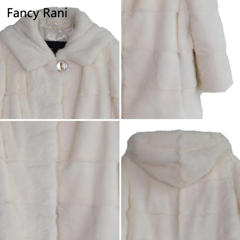 

Genuine Skin Coats From Vison Vison Coat to Women Warm Gross Winter With High-End Quality Hood Of Real Fur Long Slender And