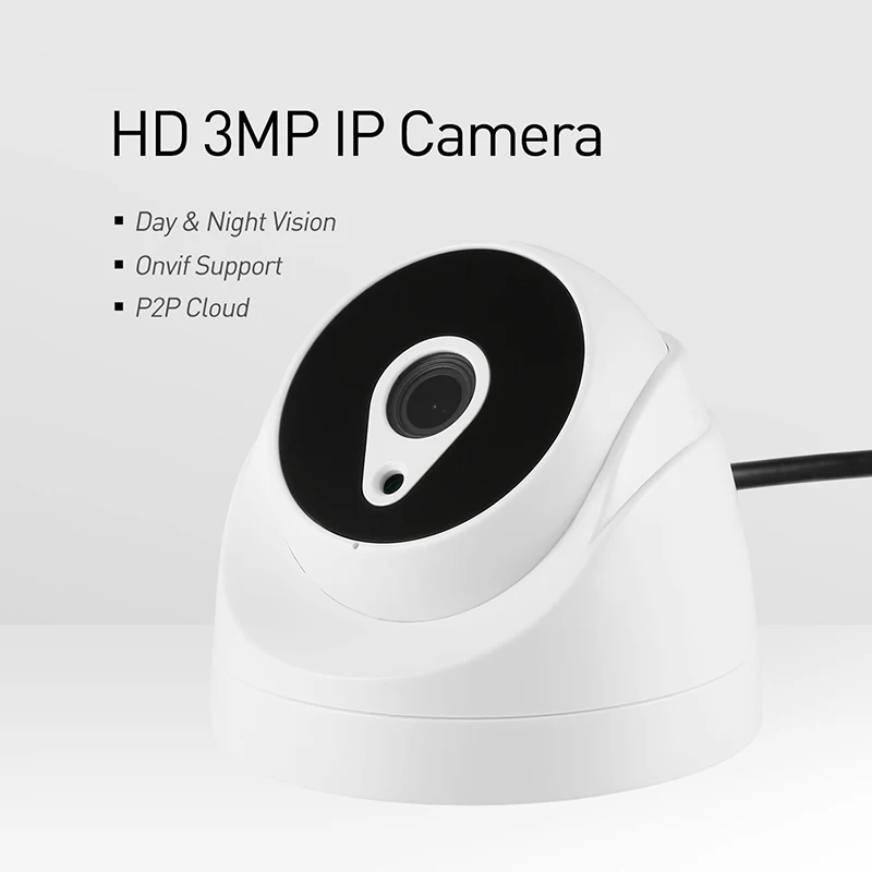Купольная камера видеонаблюдения H.265 HD 3MP светодиодный ИК для помещения 1296P/1080P ONVIF