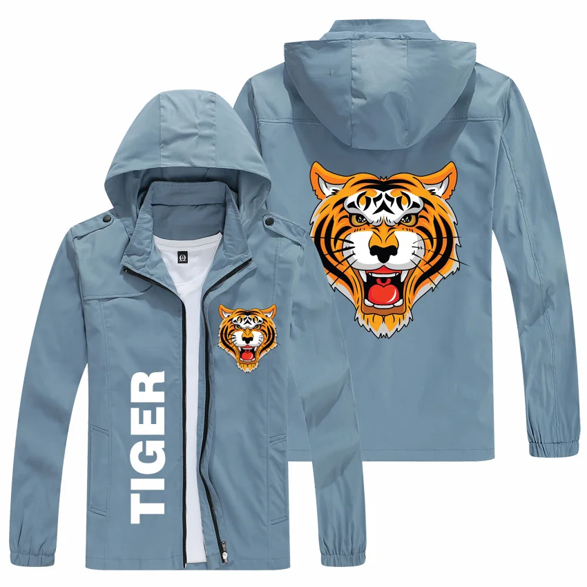 

Popular New Street Motorcycle Outdoor Tiger Print Zipper Jacket Men's And Women's General Fashion Sports Travel Loose Pilot Coat