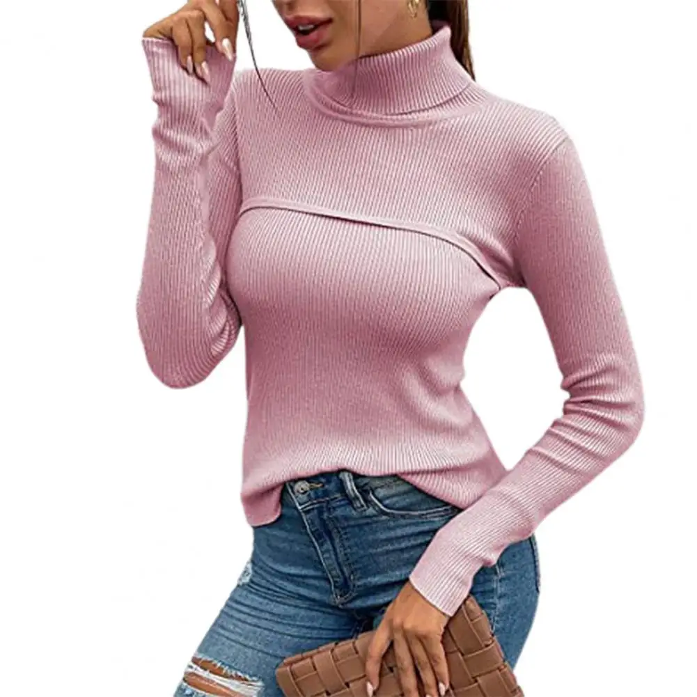 

Водолазка женская, однотонная, в рубчик, из полиэстера, с защитой от усадки