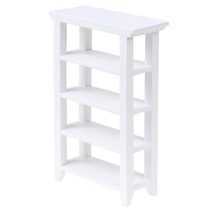 

1Pc Shelf White 1/12 Dollhouse Miniature Furniture Wooden Study Accs for Dolls Bedroom Kids Children Pretend Play Toys