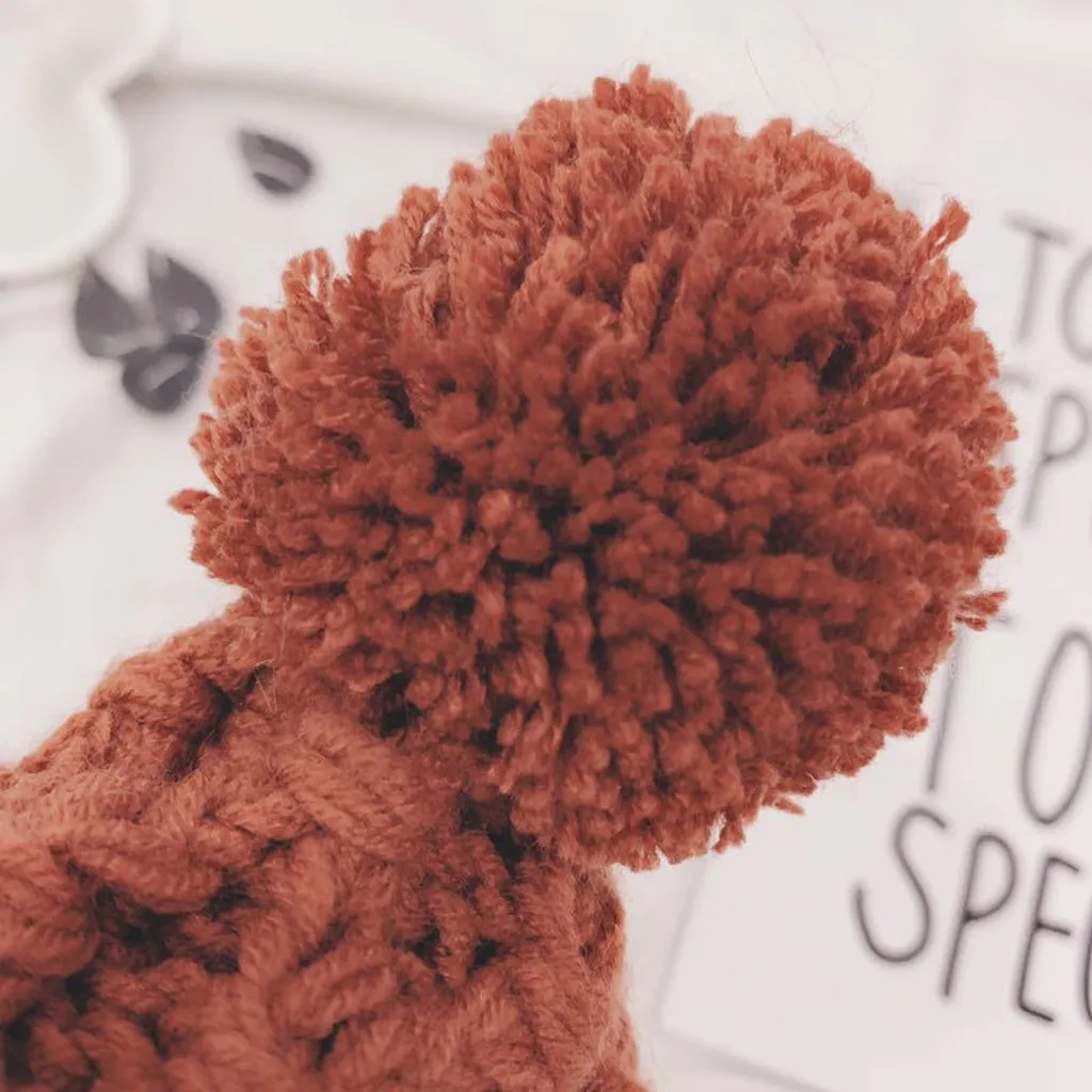 

Newborn Baby Boy Girl Solid Warm Earflap Knit Crochet Beanie Cap Winter Warm Knit Hats Cap Baby Boy Girls beading Hair Hats