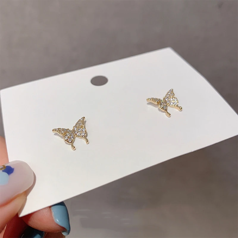 Роскошные женские свадебные серьги-гвоздики золотого и серебряного цвета с