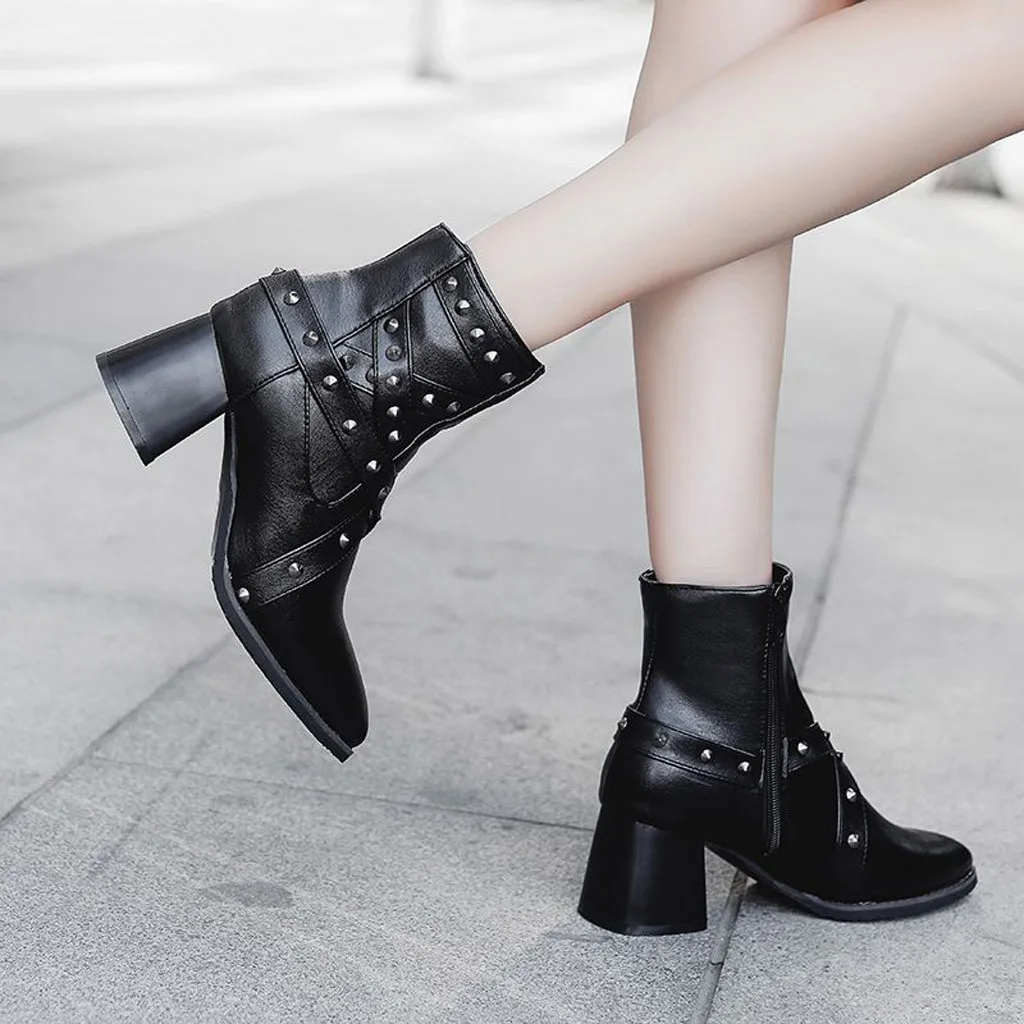 SAGACE/Модные женские короткие ботильоны на платформе Ботинки толстом каблуке