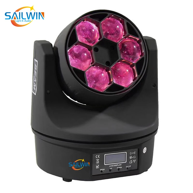 Sailwin 6x15 Вт 4в1 RGBW светодиодный светильник с движущейся головкой сценический луч