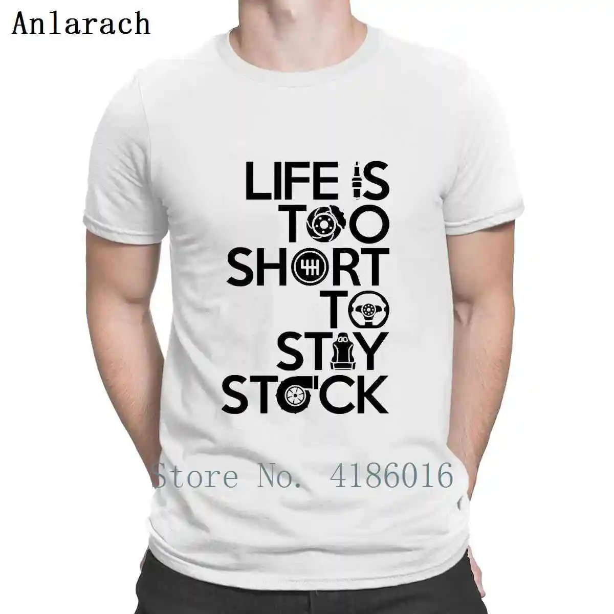 Racing Life Is Too Short To Stay Stock T Shirt Trend Fitness Round Collar Printing Funny Cool Sleeve Spring | Мужская одежда