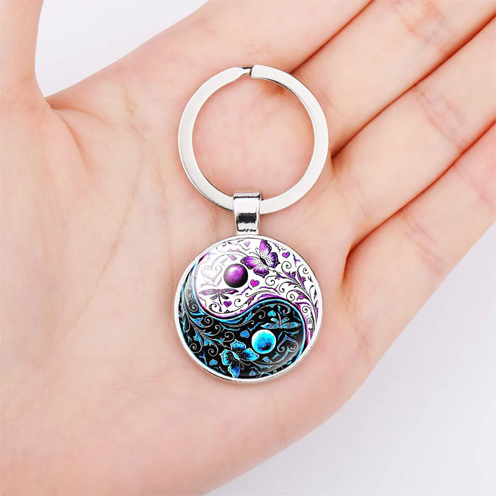 Новый Китай Тай Чи сплетни Инь Ян Кот брелок в форме рыбы хрустальные очки