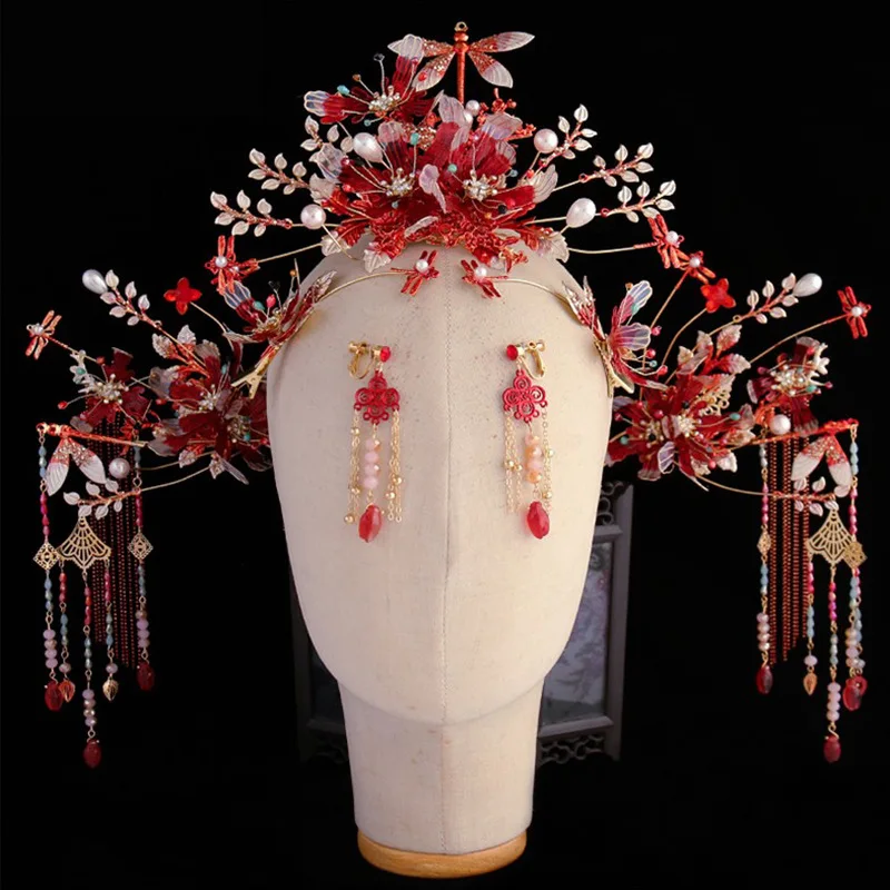 

Корона для волос Китайская, с жидкими цветами, в старинном стиле