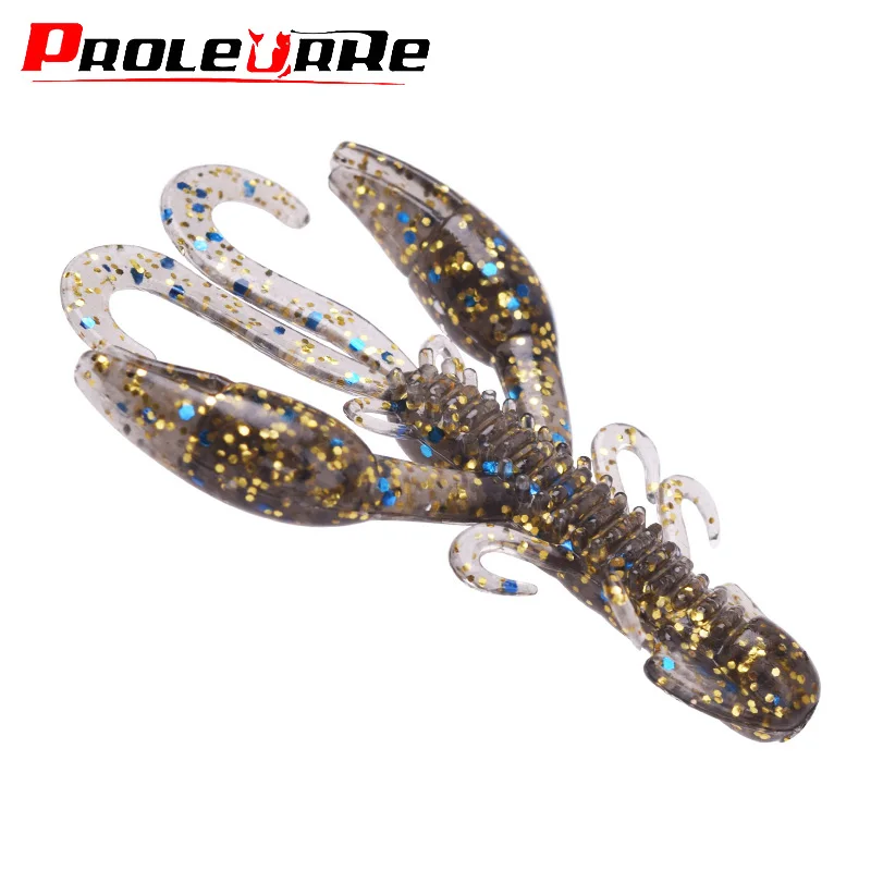 10PCS/Lot Jig Wobbler Silicone Worm Soft Bait 5cm 7cm Crayfish Fishing Lure Shrimp Smell Swivel Twintails Sea Bass for Carp