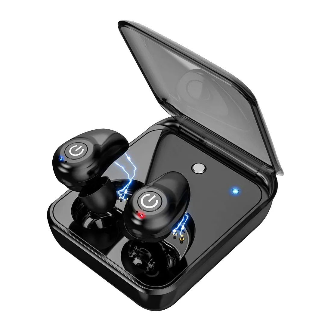 black Беспроводные наушники Bluetooth 5,0 наушники настоящая Водонепроницаемая стереогарнитура 2000 мАч power Bank Зарядка телефона для iPhone Sony, Nokia - Цвет: black