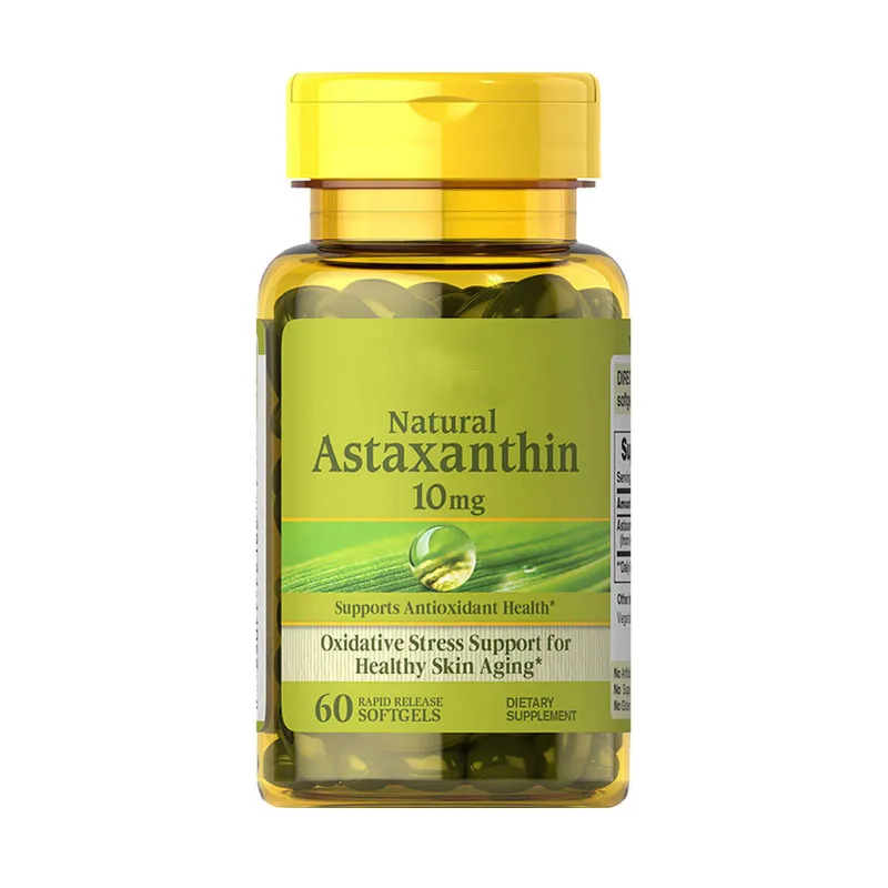 

Natural Astaxanthin 10 mg*60 Softgels Haematococcus pluvialis Antioxidant Supports Vision skin Health 2#