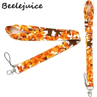 autumn maple leaves neck strap lanyard keychain mobile phone strap id badge holder rope key chain keyrings cosplay accessories