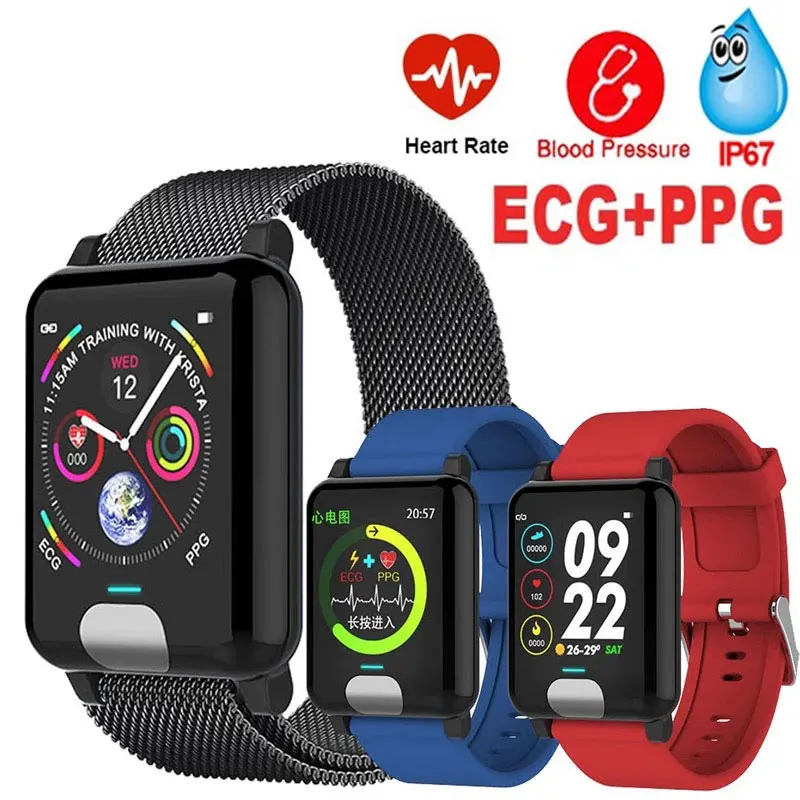 Ppg ЭКГ фитнес трекер для женщин и мужчин смарт здоровье hey ladies band braselet ip68