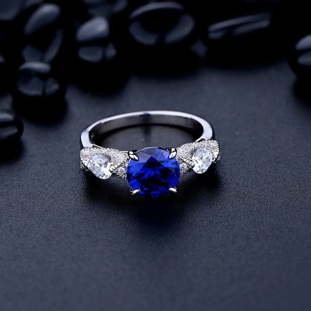 

Trendy 1.8Ct Blue High Carbon Diamond Ring for Women 925 Sterling Silver Rings Wedding Engagement Ring Silver 925 Fine Jewelry