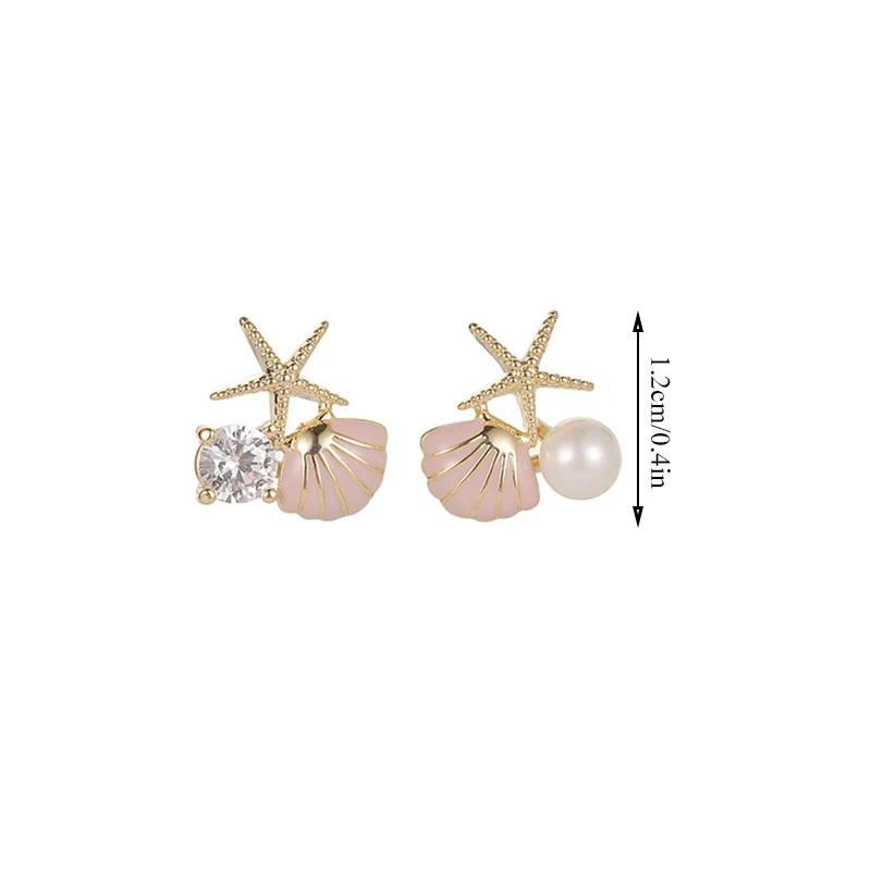 

Charm Wedding Earrings Simple All-match Ear Jewelry Gift Korean Style Imitate Pearl Cute Sea Starfish Shell Earrings For Women