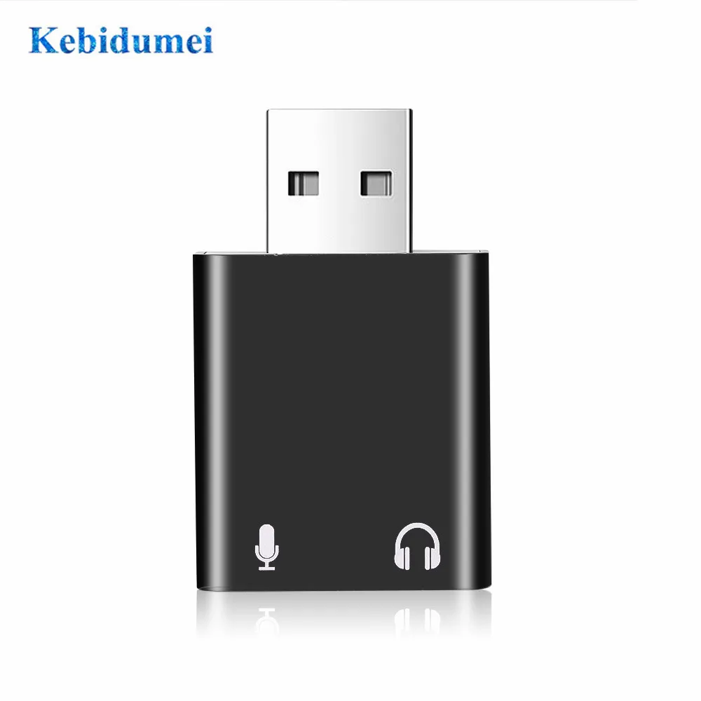Звуковая карта kebidumei USB на 3 5 мм аудио адаптер для наушников внешняя звуковая 7 1