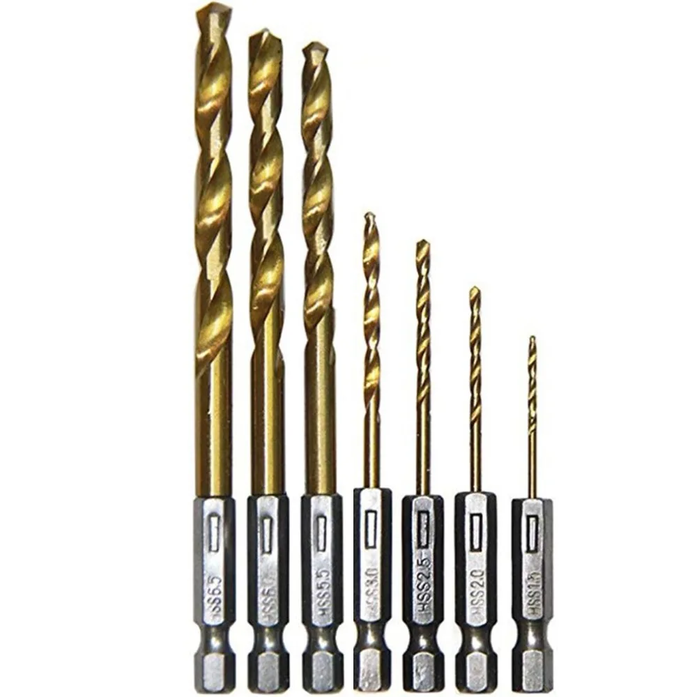 13pcs Hex Handle Plastic Box Set Twist Drill Longer life Durability 1.5-6.5mm Multi-functional Gold Hard Steel HSS